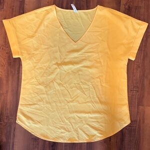 Yellow V-Neck Women's Top